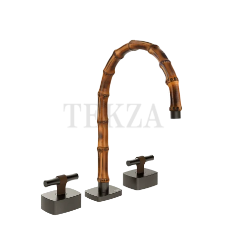 Gessi Jacqueline Смеситель для раковины на 3 отв., без донного клапана 77017-707, black хром Brush