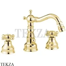 Migliore Revival Смеситель для биде на 3 отверстия, с донным клапаном 19509, золото глянец