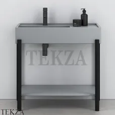 CIELO Plinio 85 Консоль с керамической раковиной и полкой, Brina-черный