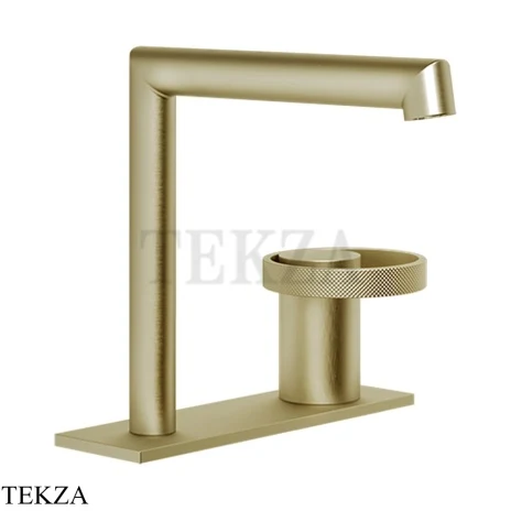 Gessi ANELLO Смеситель для раковины на планке, без донного клапана 63315-727, Brushed Brass PVD
