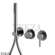 FIMA Carlo Frattini SNAP Смеситель для душа с гарнитуром, внешняя часть F3129WX8CS, Brushed black chrome