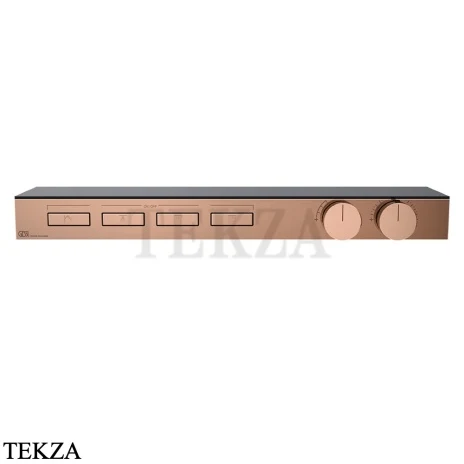 Gessi HI-FI Термостатический смеситель с полочкой, на 4 потока, внешняя часть 63026-030, медь глянец