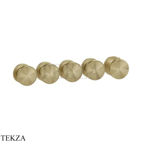 Gessi Origini ACCENT Термостат для душа 4 потока, внешняя часть 66338-727, Brushed Brass