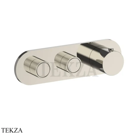 Fantini Flora Термостат для душа с кнопками, 2 потока, внешняя часть 8795H772B, Polished Nickel PVD