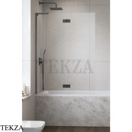 Radaway Essenza 8 SL PND II Шторка на ванну распашная с неподвижным сегментом 130 см, открывание направо, 10500130-92-01R, брашированная оружейная сталь