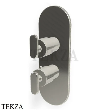 FIMA Carlo Frattini Park Line Термостат для душа на 2-3 потока, внешняя часть F1309X7LN, Nickel глянец