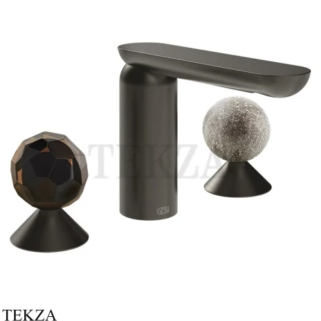 Gessi Perle Смеситель для раковины на 3 отв., без гарнитура 74265-707, black хром Brush