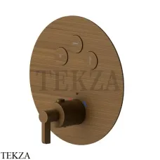 Newform Blink Chic Термостат для душа 3 потока, внешняя часть 70455E.47.083, Groove Bronze Newform Blink Chic Термостат для душа 3 потока, внешняя часть 70455E.47.083, Groove Bronze