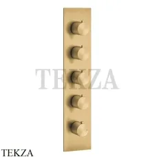 Gessi 316 WELLNESS Термостат 4 выхода на планке, внешняя часть 54518-727, Brushed Brass