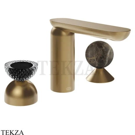Gessi Perle Смеситель для раковины на 3 отв., без гарнитура 74718-726, бронза Brushed