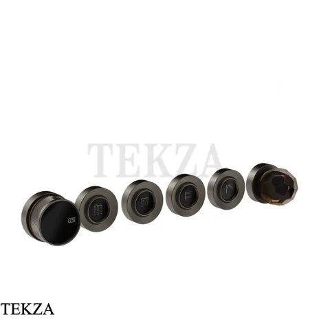 Gessi Perle Термостат для душа на 4 потока, внешняя часть 74236-707, black хром Brush