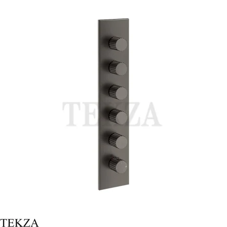 Gessi Incastri Термостат для душа 5 потоков, внешняя часть 75320-707, black хром Brush