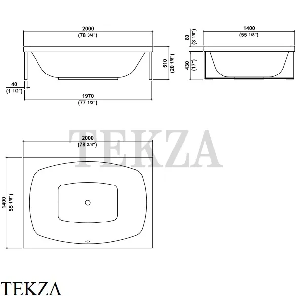 KOS KAOS 2 Ванна свободностоящая на раме из метакрилата 1KATT, белый глянец