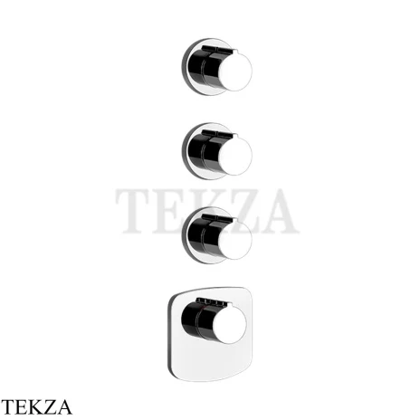 Gessi Ingranaggio-Anello Термостат для душа, 3 потока, внешняя часть 43236-031, хром глянец