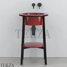 CIELO CATINO TONDO Консоль с керамической раковиной, Corallo-черный