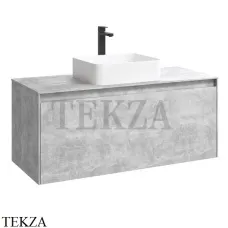 Aqwella MOBI Тумба подвесная с двумя ящиками 120 см MOB0112BS, бетон светлый/бетон