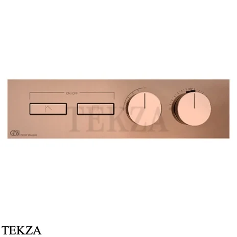 Gessi HI-FI Термостатический смеситель на 2 потока, внешняя часть 63012-030, медь глянец