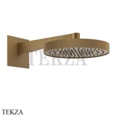 Gessi Inverso RIGATO Верхняя душевая лейка с кронштейном 30 см 63568-713, Antique Brass