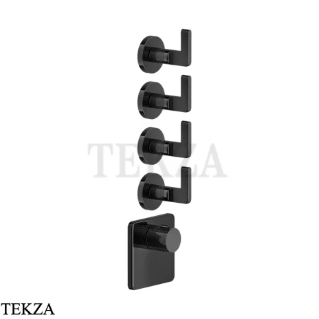 Gessi INCISO WELLNESS Термостат 4 выхода, внешняя часть 58218-706, Black Metal PVD