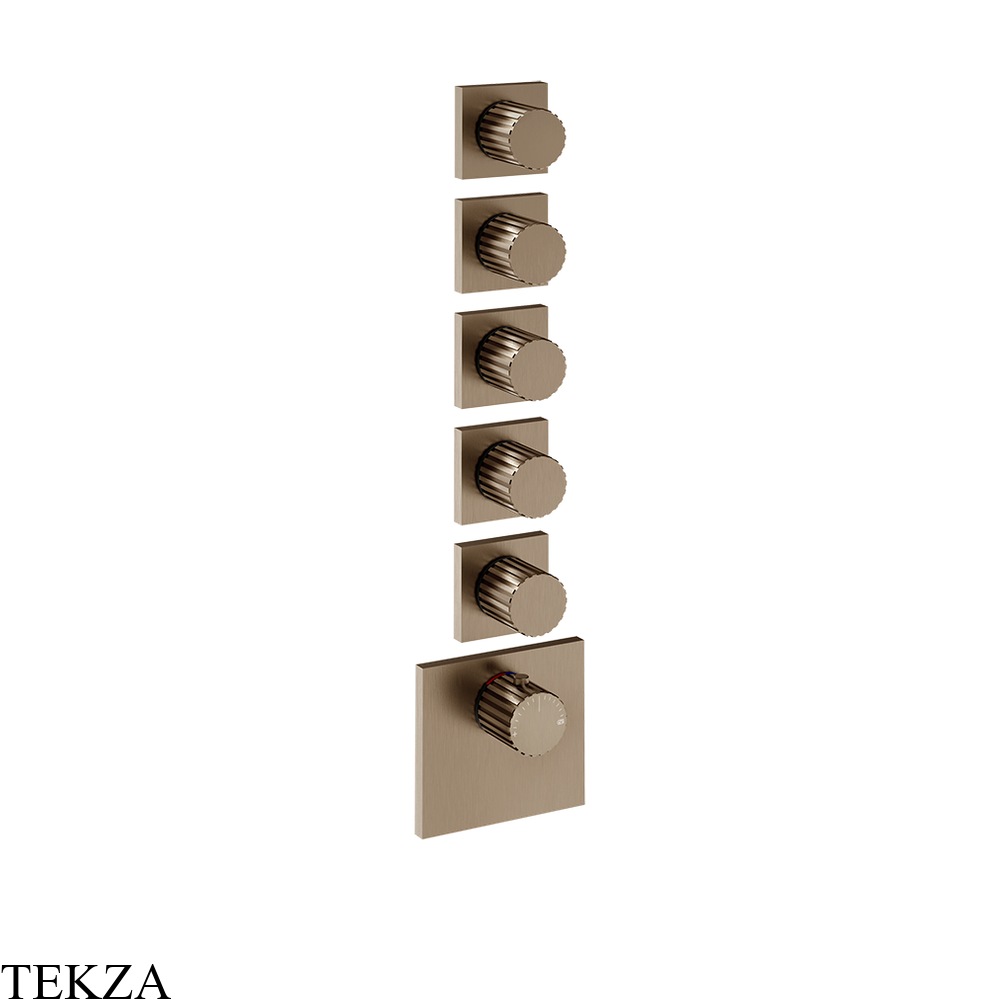 Gessi Incastri Термостат для душа 5 потоков, внешняя часть 75310-761, бронза Coffee
