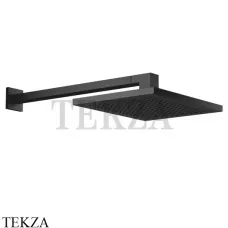 Dornbracht Верхний душ с настенным креплением, квадратная розетка 28765980-33, черный матовый Dornbracht Верхний душ с настенным креплением, квадратная розетка 28765980-33, черный матовый