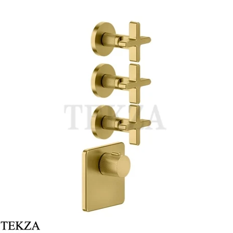 Gessi INCISO WELLNESS Термостат 3 выхода, внешняя часть 58346-716, Gold Br. PVD