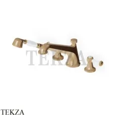 Zucchetti Agora Classic Смеситель на борт ванны с гарнитуром ZAM486.P31, brushed british gold PVD