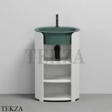 CIELO I Catini Tiberino Тумба отдельностоящая CAMTL, с 3-мя полками, слив в стену, белый-Muschio CIELO I Catini Tiberino Тумба отдельностоящая CAMTL, с 3-мя полками, слив в стену, белый-Muschio
