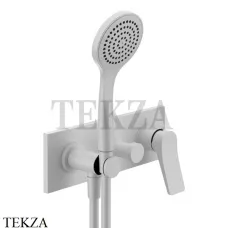 Gessi RILIEVO Смеситель для душа с гарнитуром, внешняя часть 59140-279, белый матовый Gessi RILIEVO Смеситель для душа с гарнитуром, внешняя часть 59140-279, белый матовый