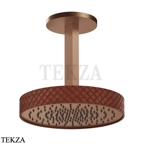 Gessi Pelle Tresse Верхняя лейка D30,5 см с потолочным кронштейном под размер, 78252-445, Red Cherry/ Copper Br. PVD
