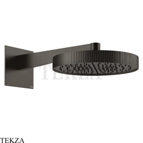 Gessi Incastri Верхняя лейка D30 с кронштейном из стены 75168-707, black хром Brush