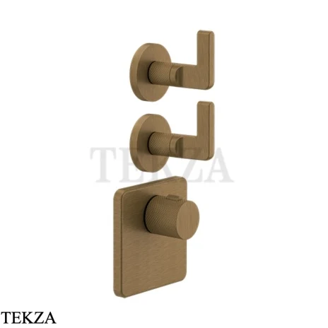 Gessi INCISO WELLNESS Термостат 2 выхода, внешняя часть 58214-713, Antique Brass