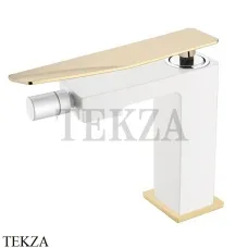 Boheme Q.2 Смеситель для биде однорычажный, без гарнитура 146-WG.2, Белый-золото