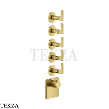 Gessi INCISO WELLNESS Термостат 5 выходов, внешняя часть 58220-246, Gold PVD