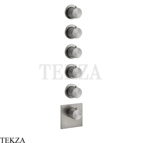 Gessi 316 WELLNESS Термостат 5 выходов, внешняя часть 54510-239, Steel Brushed
