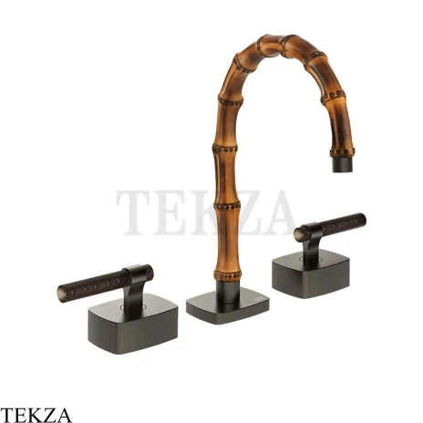 Gessi Jacqueline Смеситель для раковины на 3 отв., без донного клапана 77211-707, black хром Brush