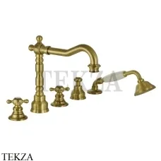 Miglliore Arcadia Смеситель на борт ванны с душевым гарнитуром 18379, бронза classic