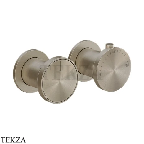 Gessi Origini NEUTRAL Термостат для душа 3 потока, внешняя часть 66136-149, Finox Brushed Nickel