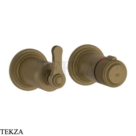 Gessi VENTI20 Термостат для душа, 2 потока, внешняя часть 65235-713, Antique Brass
