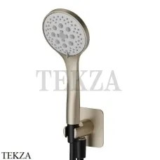 Newform Душевой комплект, душ круглый 3 режима, ABS с выводом 853.M0.071, Gold Satin