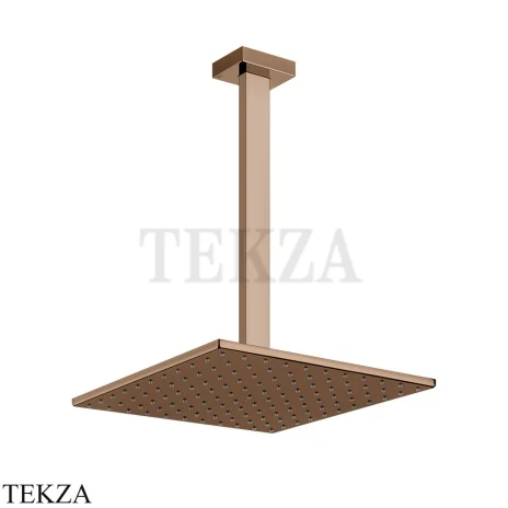 Gessi Rettangolo shower Верхний душ с потолочным кронштейном под размер 15199-030, Copper PVD