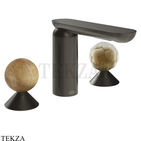 Gessi Perle Смеситель для раковины на 3 отв., без гарнитура 74345-707, black хром Brush