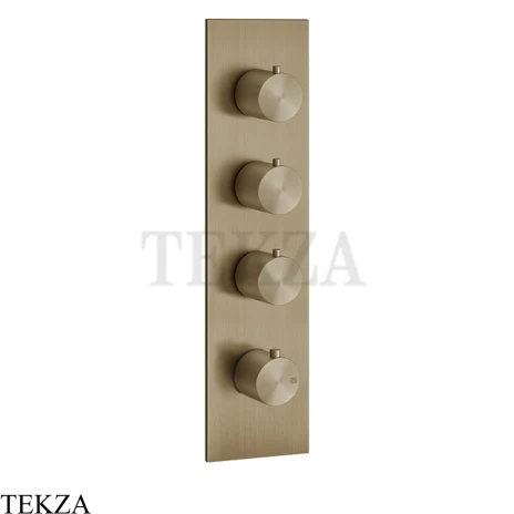 Gessi 316 WELLNESS Термостат 3 выхода на планке, внешняя часть 54516-791, Deep Bronze Brushed PVD