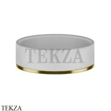 Gessi INCISO accessories Мыльница настольная, белый 58525-716, Gold Br. PVD
