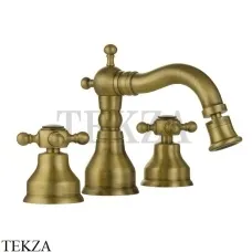 Migliore Revival Смеситель для биде на 3 отверстия, с донным клапаном 19487, бронза classic