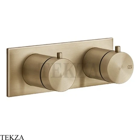Gessi 316 SHOWER Термостат для душа на 3 выхода, на планке внешняя часть 54036-726, Warm Steel Brushed PVD