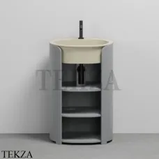 CIELO I Catini Tiberino Тумба отдельностоящая CAMTL, с 3-мя полками, слив в стену, Brina-Lino