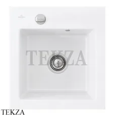Villeroy & Boch SUBWAY FLAT Кухонная мойка керамическая, вровень со столешницей 67811FR1, белый глянец, ceramicplus