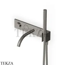 Zucchetti Hoop Термостат для ванны с гарнитуром, внешняя часть ZHO786.C51, brushed metal black