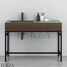 CIELO MILANO Консоль с керамической раковиной и ящиком, Agave-черный-Eucalipto